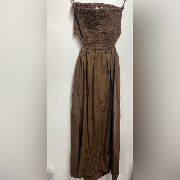 Faithful the Brand NEW NWT Deva Midi Dress in Plain Dark Chocolate size XS - Picture 3 of 11